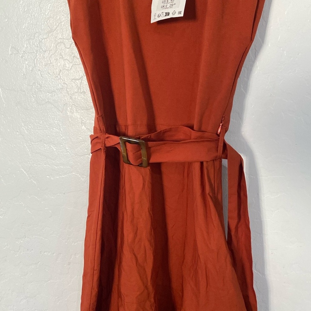 Zara Orange Sleeveless Sheath Dress for Work - Picture 3 of 5